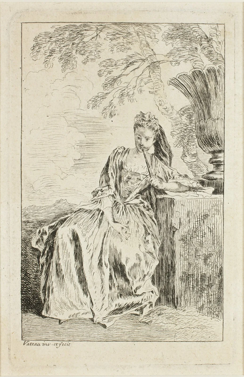 Seated Woman, Leaning on a Pedestal