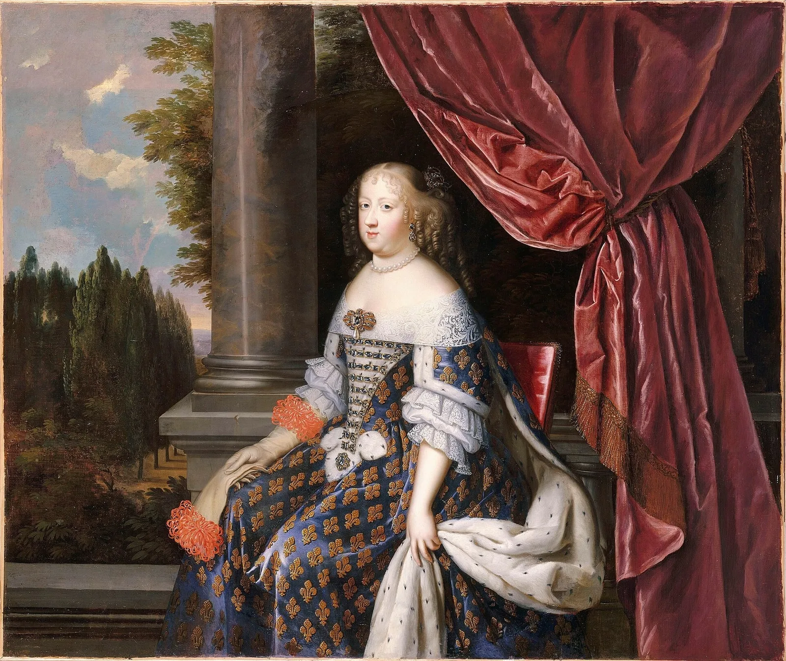 French : Marie-Thérèse d'Autriche, Infante d'Espagne, reine de France (1638-1683) Marie Thérèse of Austria in Royal Costume