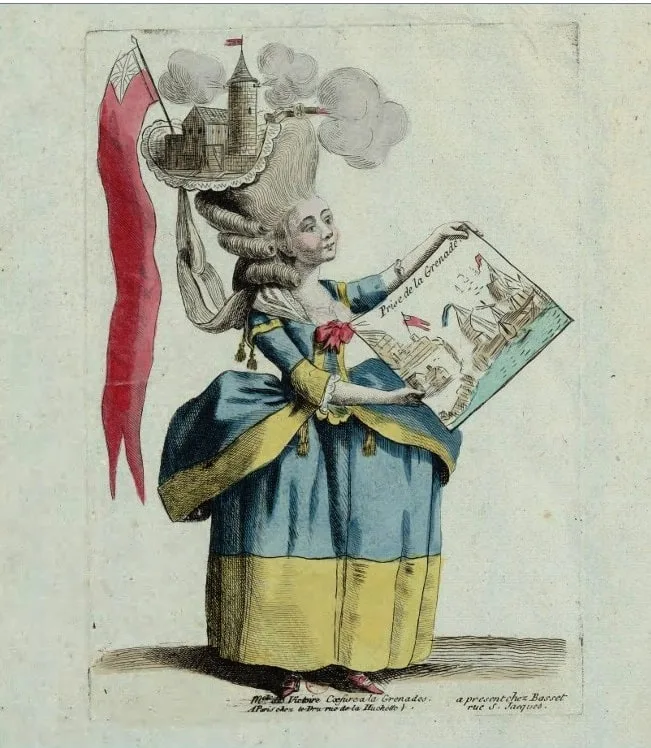 Mlle Des Victoire coiffure à la Grenade 1779