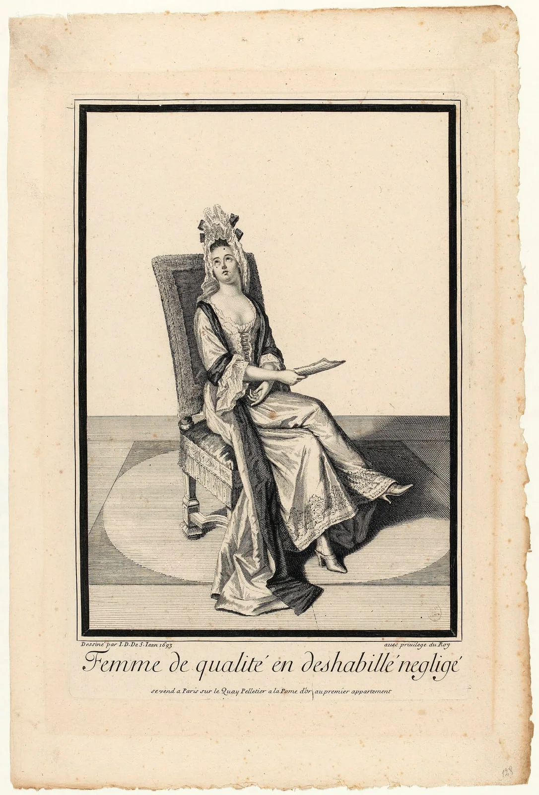 Femme de qualité en deshabillé negligé, G.9148