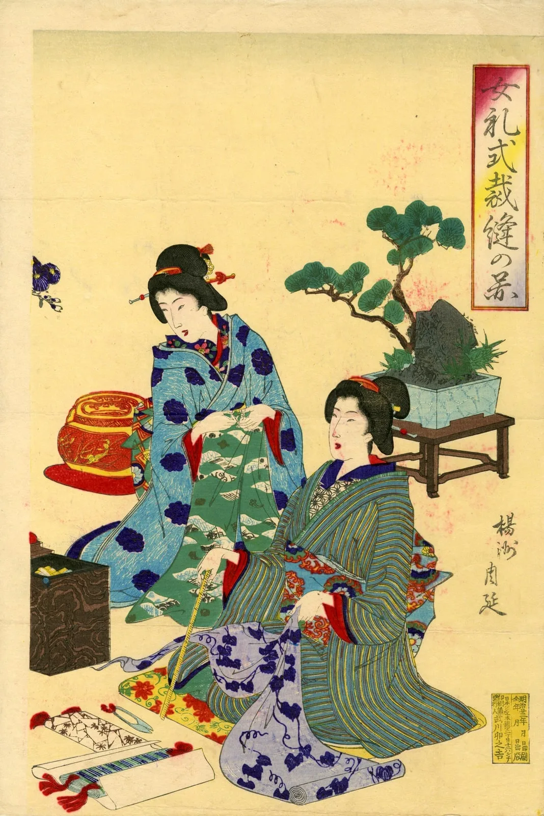 A Picture from an Outline of Women's Manners - Sewing