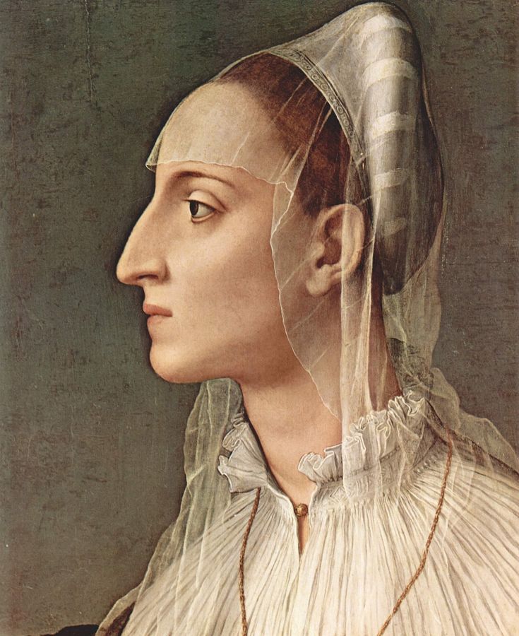 Porträt der Laura Battiferri, Detail.