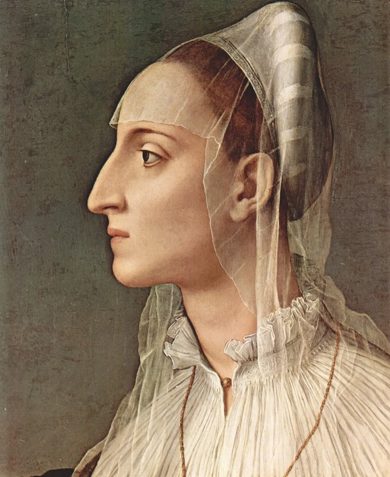 Porträt der Laura Battiferri, Detail.