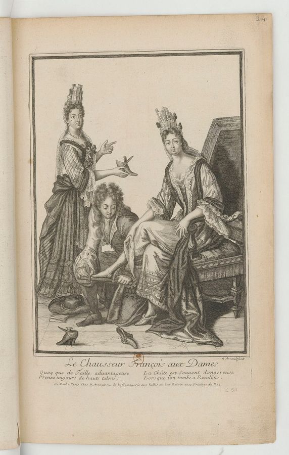 Le Chausseur François aux Dames... : [estampe] ([Seul état connu]) / N. Arnoult fecit