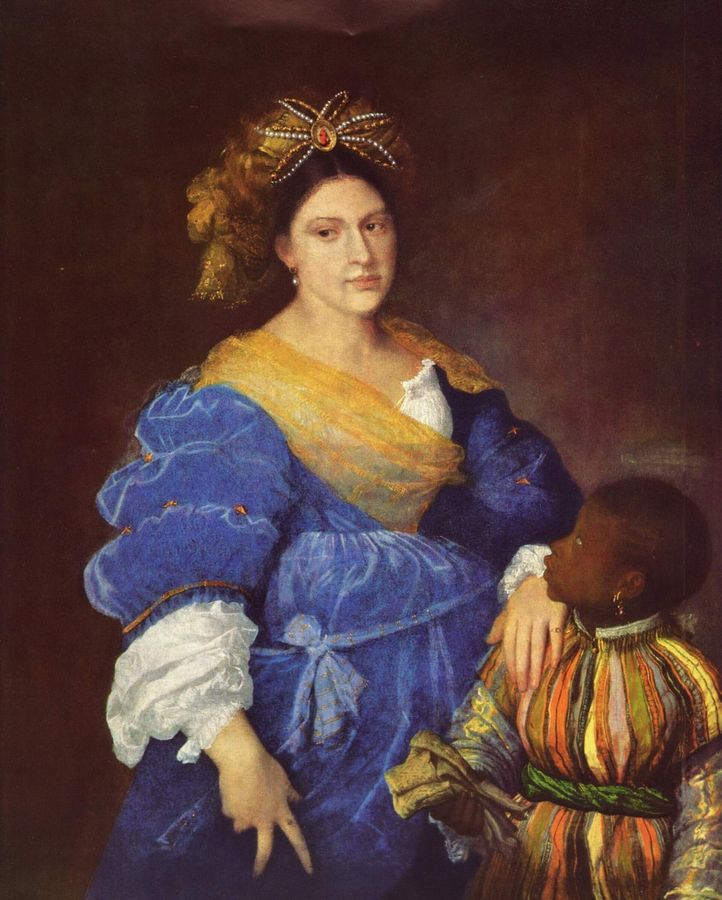 Portrait of Laura de' Dianti (c. 1500/5-1573) with a black page