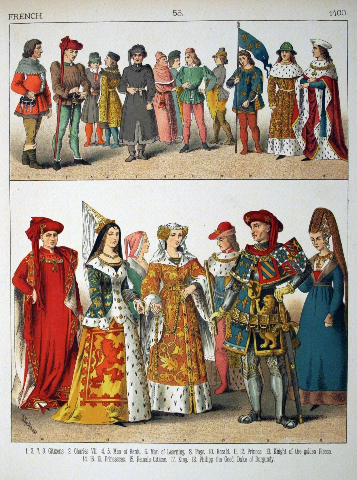 1400, French. - 055 - Costumes of All Nations (1882)
