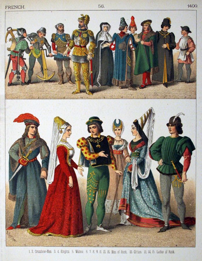 1400, French. - 056 - Costumes of All Nations (1882)