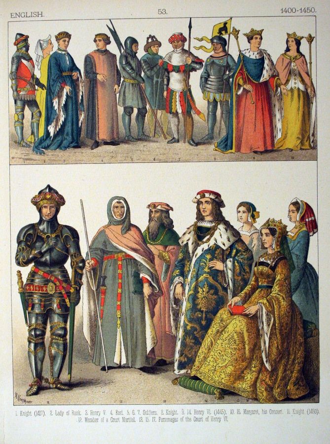 1400-1450, English - 053 - Costumes of All Nations (1882)
