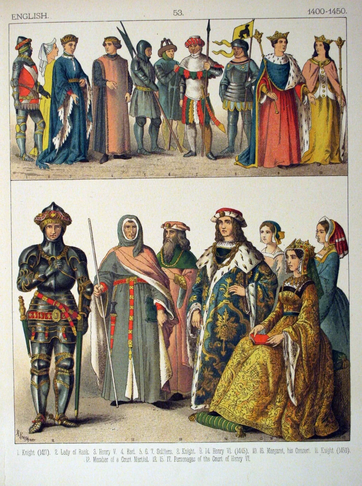 1400-1450, English - 053 - Costumes of All Nations (1882)