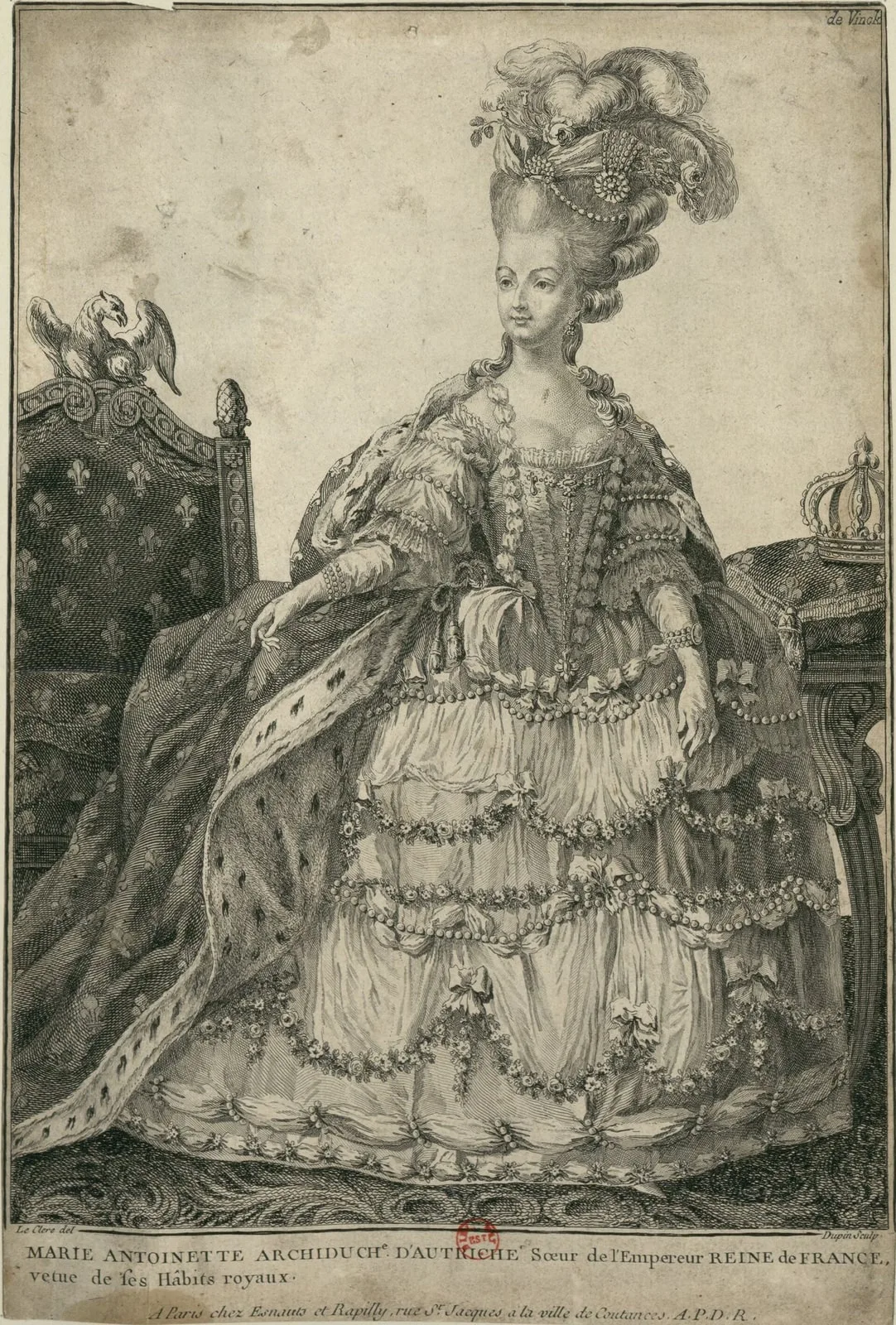 Marie Antoinette vetue de ses hâbits royaux - Dupin 1781