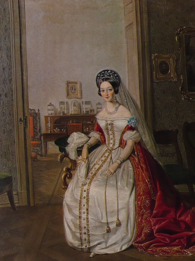 N.V. Obolenskaya in court dress
