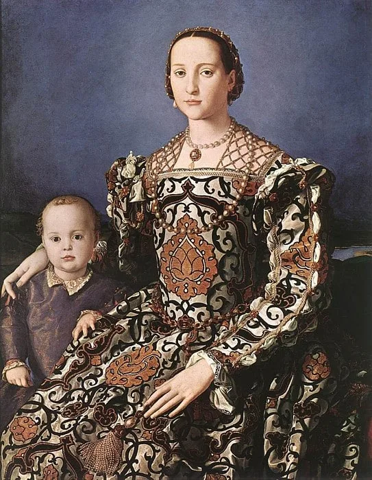 Portrait of Eleanor Álvarez de Toledo, Grand Duchess of Tuscany, with her son Giovanni de' Medici