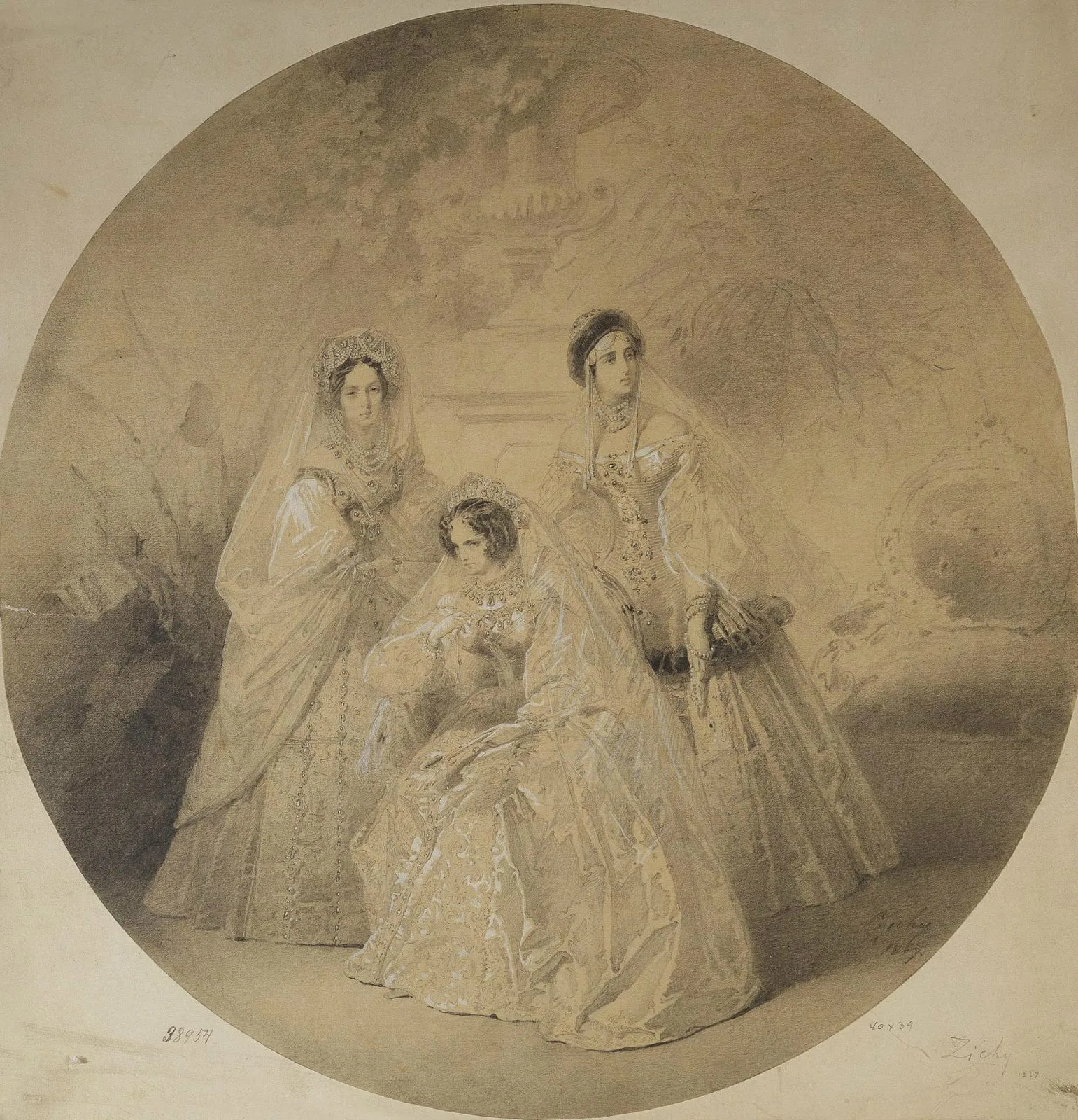 Maria Alexandrovna, Alexandra Fedorovna and Alexandra Iosiphovna by M.Zichy