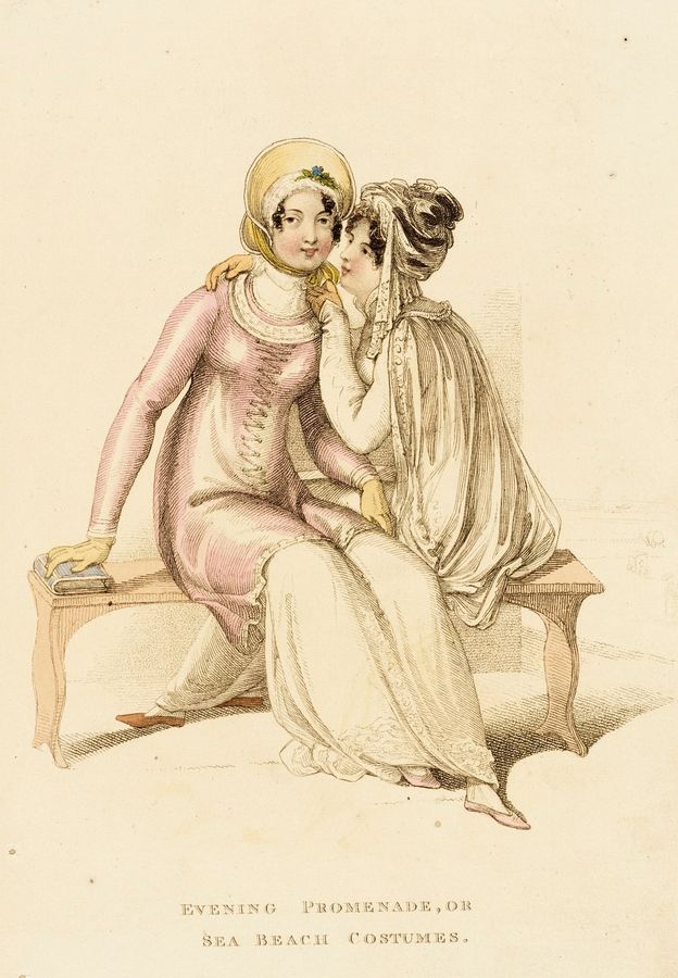 Fashion Plate (Evening Promenade, or Sea Beach Costumes)