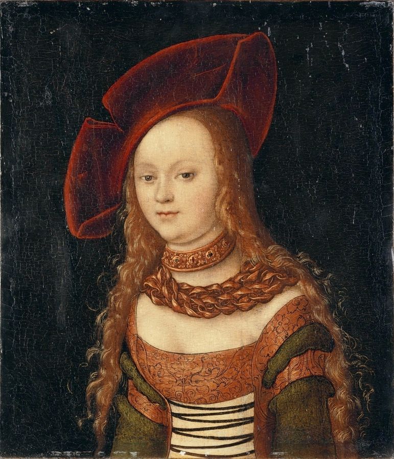German : Brustbild einer jungen Frau Bust-length Portrait of a Young Woman