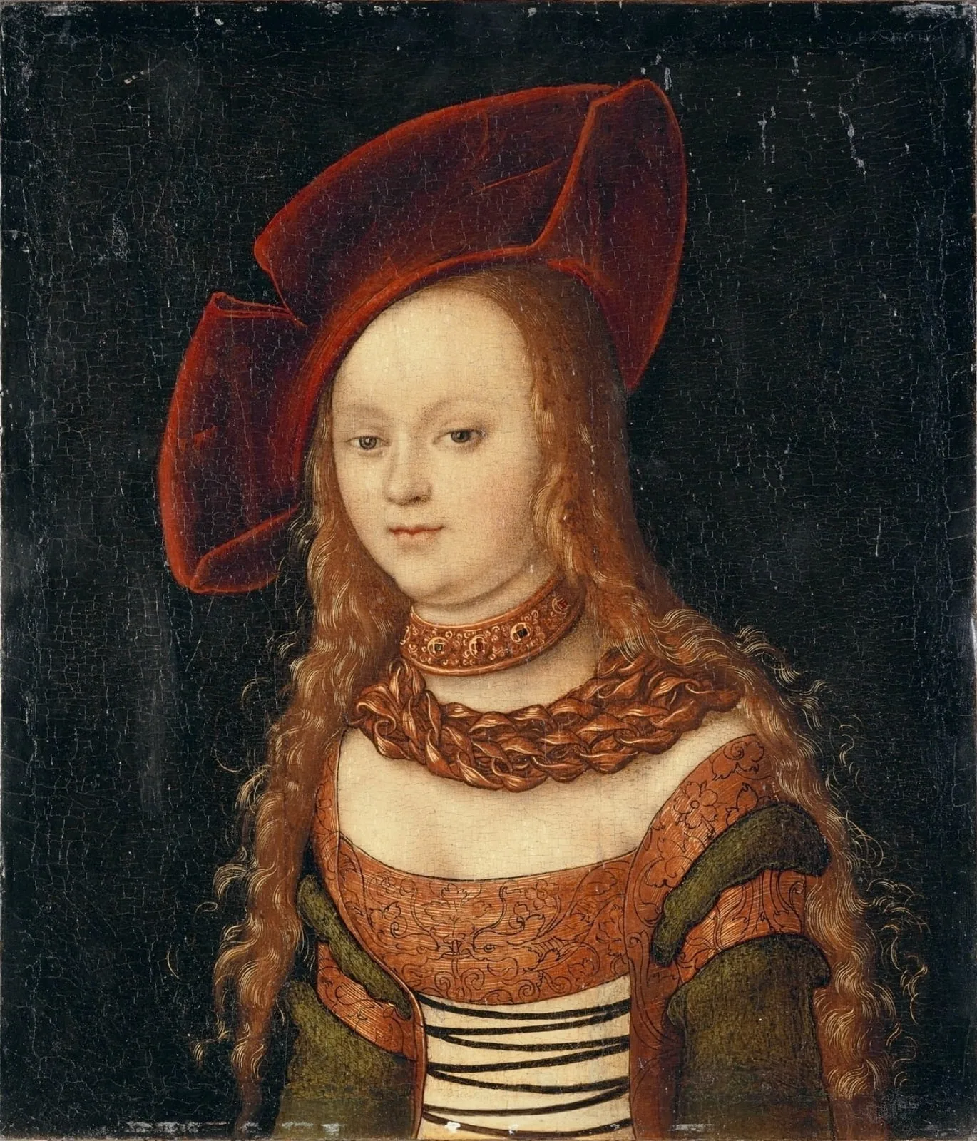 German : Brustbild einer jungen Frau Bust-length Portrait of a Young Woman