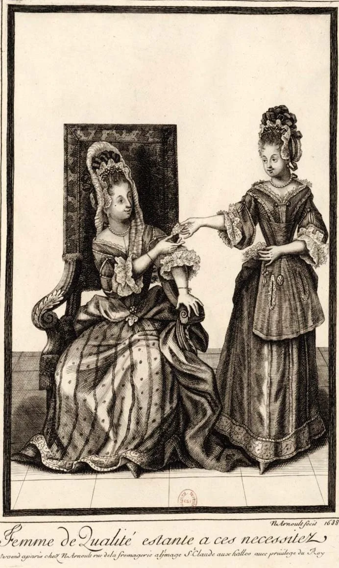 Femme de qualité estante à ces nécessitez