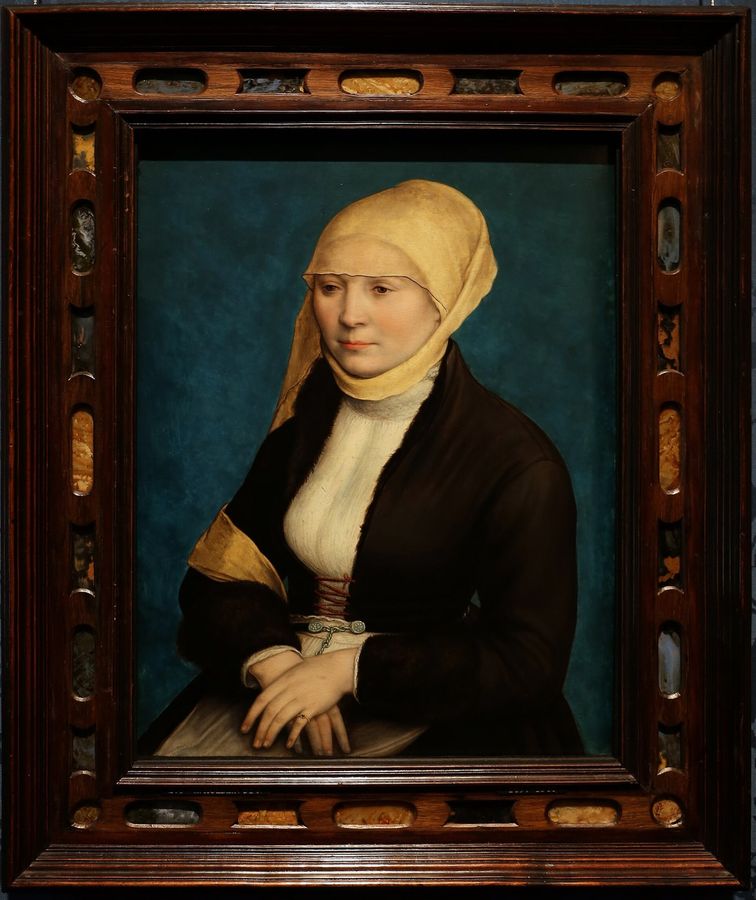 Holbein il giovane, ritratto di donna della germania meridionale, 1520-25 ca. 01