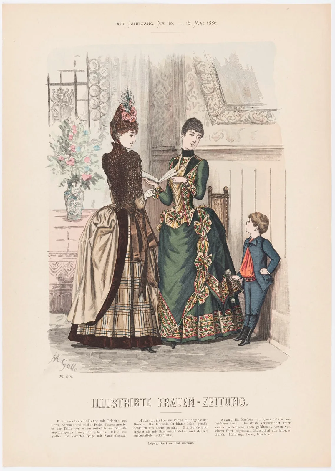 Page in a German women's magazine in 1886