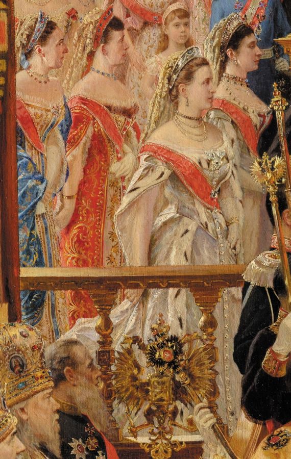 Detail from a famous painting depicting coronation of Tsar Alexander III