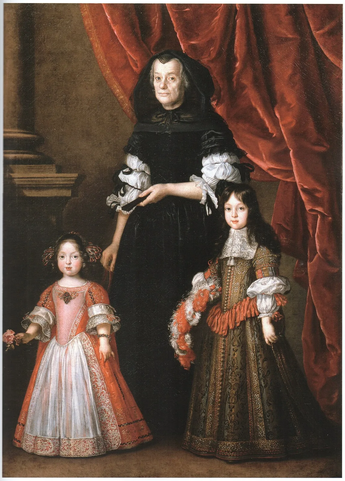 Ferdinando de' Medici (1663-1713), Grand Prince of Tuscany and his sister, Anna Maria Luisa , (Electress of the Palatinate: 1691-1716) with their governess.