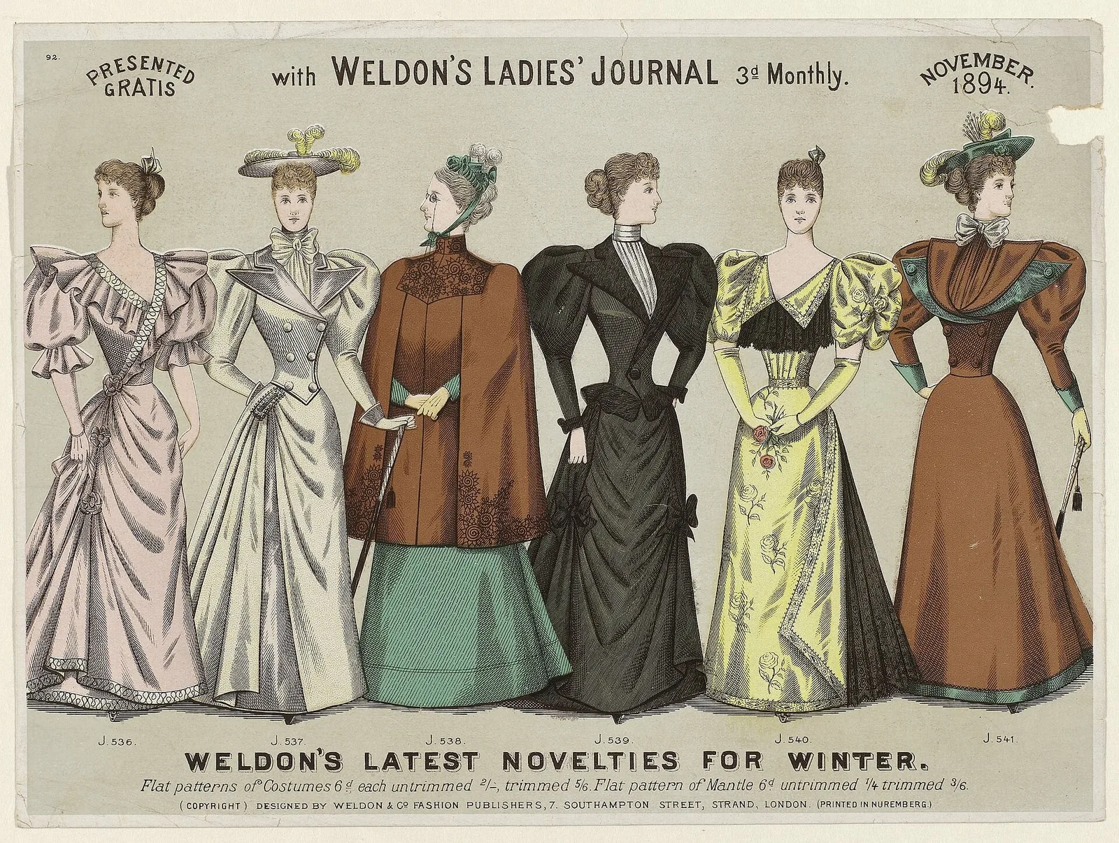 Weldon's Ladies'Journal, november 1894, No. 92, RP-P-OB-103.085