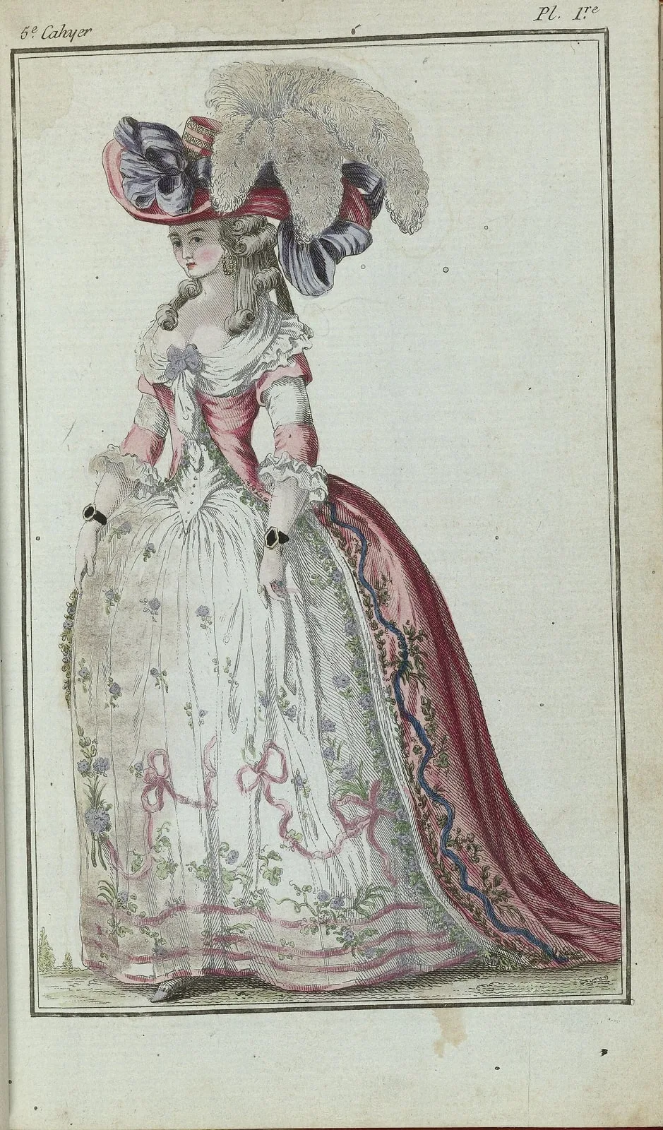 Cabinet des Modes ou les Modes Nouvelles, 15 Janvier 1786, 5e cahier, pl. I, BI-1959-529-1