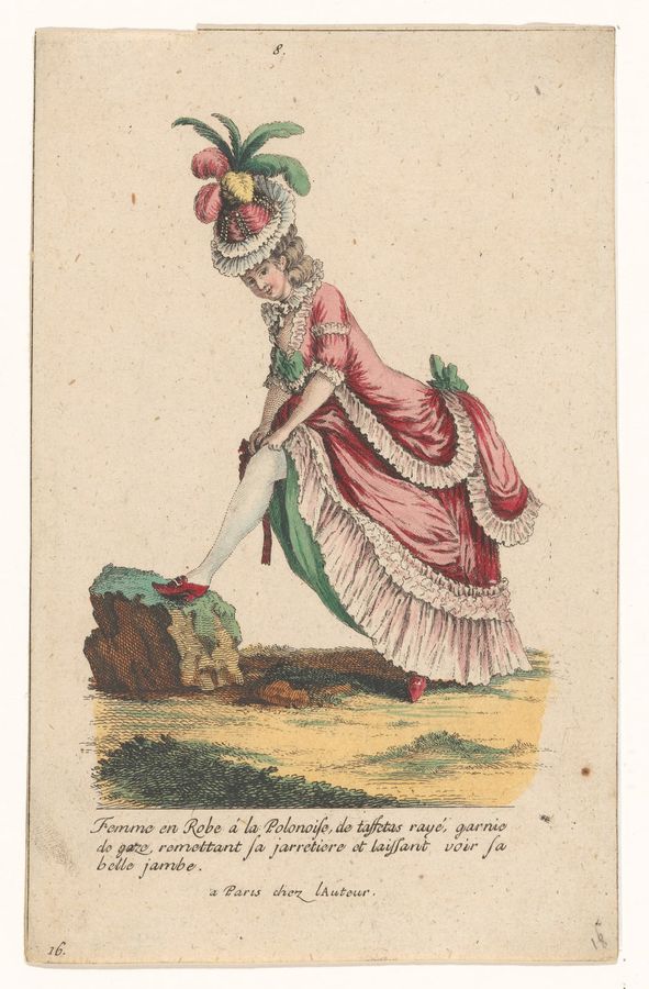 Gallerie des Modes et Costumes Français, nr.. kopie naar G.37 Femme en Robe à la Polonnois (titel op object), RP-P-2016-8-19