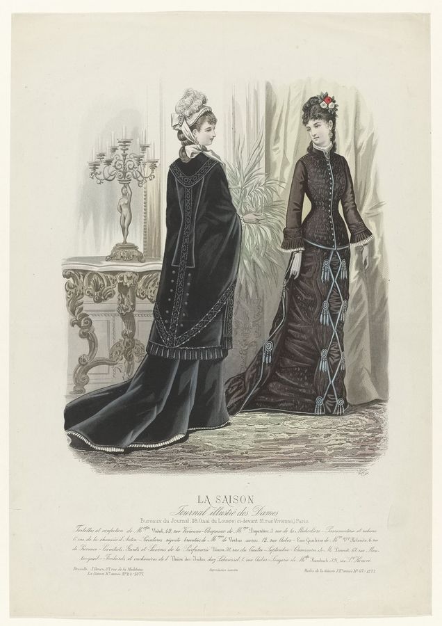 La Saison, Journal illustré des Dames, 1877, 10e année, No. 24, Pl. 469 Toilettes et confection (..), RP-P-OB-103.530