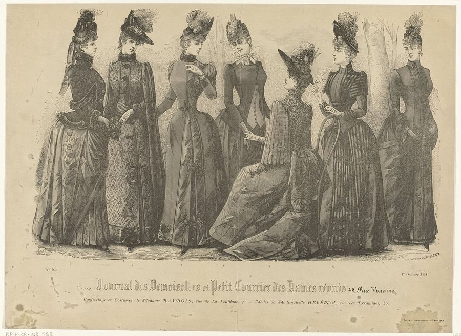 Journal des Demoiselles et Petit Courrier des Dames Réunis, 1 octobre 1888, No. 1697 Confections et Costumes (..), RP-P-OB-103.562
