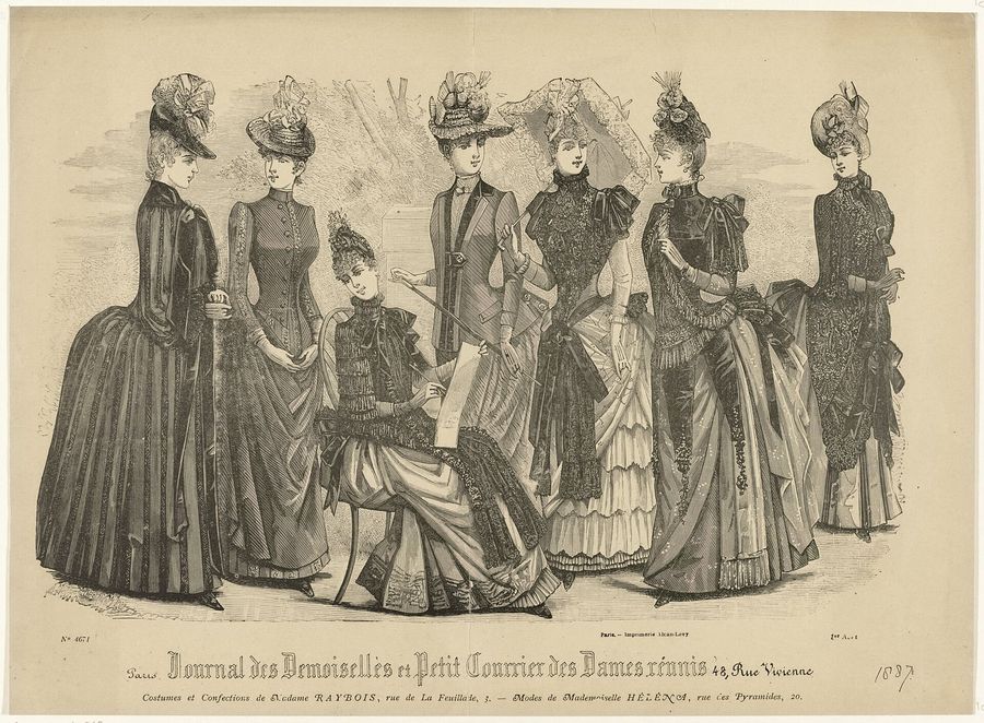 Journal des Demoiselles et Petit Courrier des Dames Réunis, 1 août 1887, No. 4671 Costumes et Confections (..), RP-P-OB-103.563