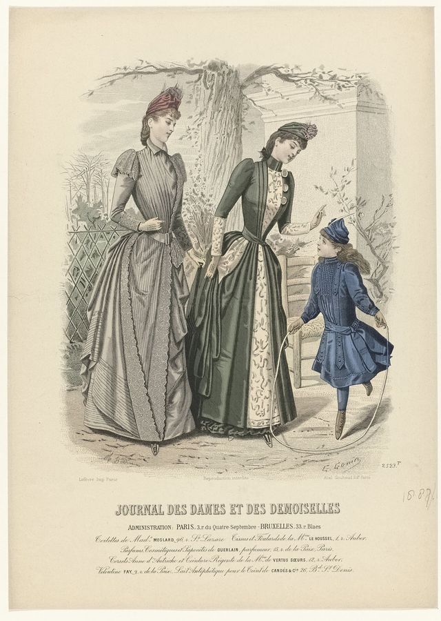 Journal des Dames et des Demoiselles, 1887, No. 2523 Toilettes de Mad.e MOSLARD (..), RP-P-OB-103.564