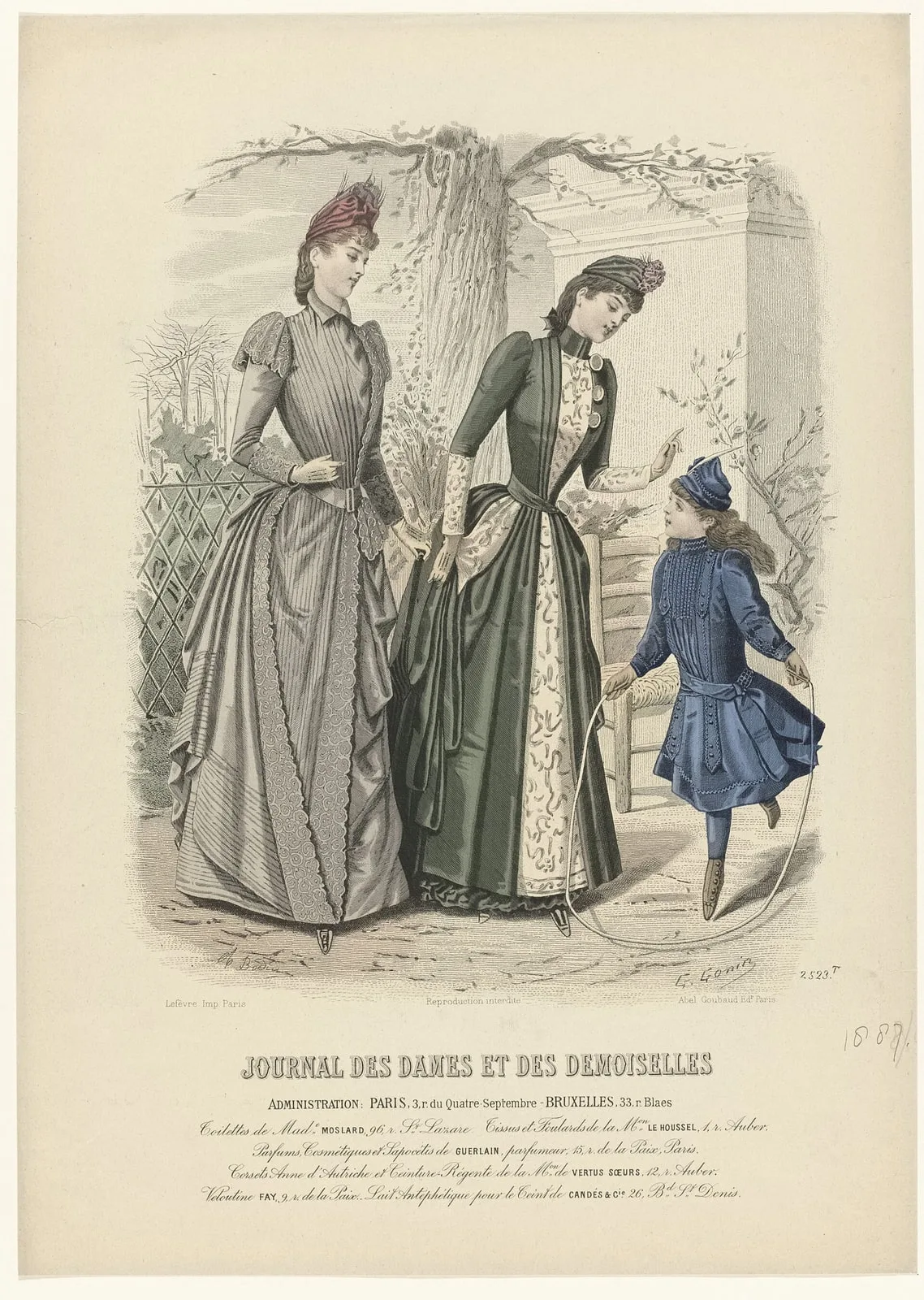 Journal des Dames et des Demoiselles, 1887, No. 2523 Toilettes de Mad.e MOSLARD (..), RP-P-OB-103.564