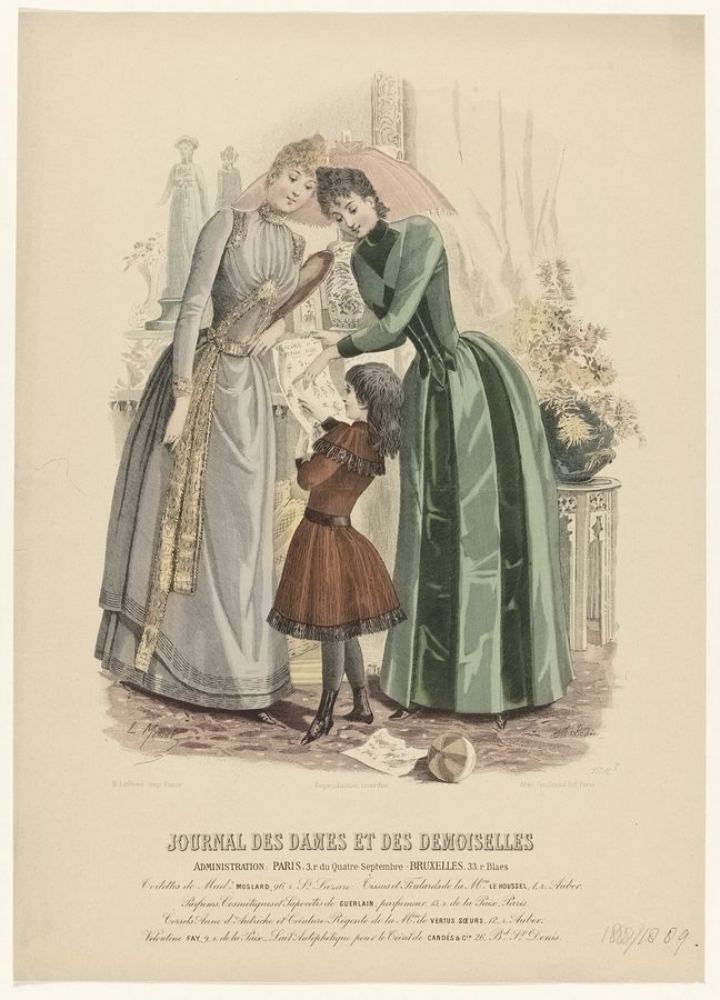 Journal des Dames et des Demoiselles, 1888-1889, No. 2502 Toilettes de Mad.e MOSLARD (..), RP-P-OB-103.565