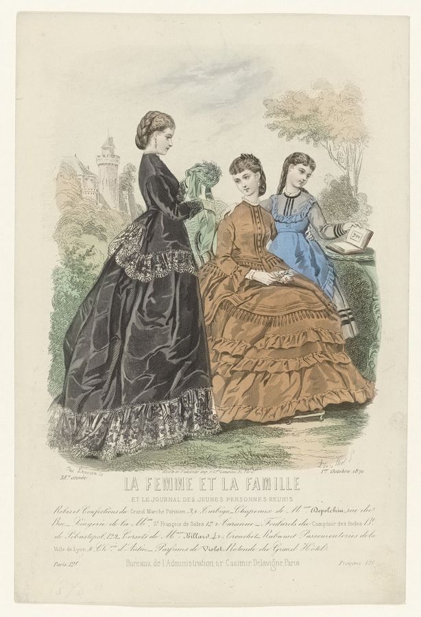 La femme et la famille et le journal des jeunes personnes reunis, 1 octobre 1870, 38e année Robes et Confections (..), RP-P-OB-103.598