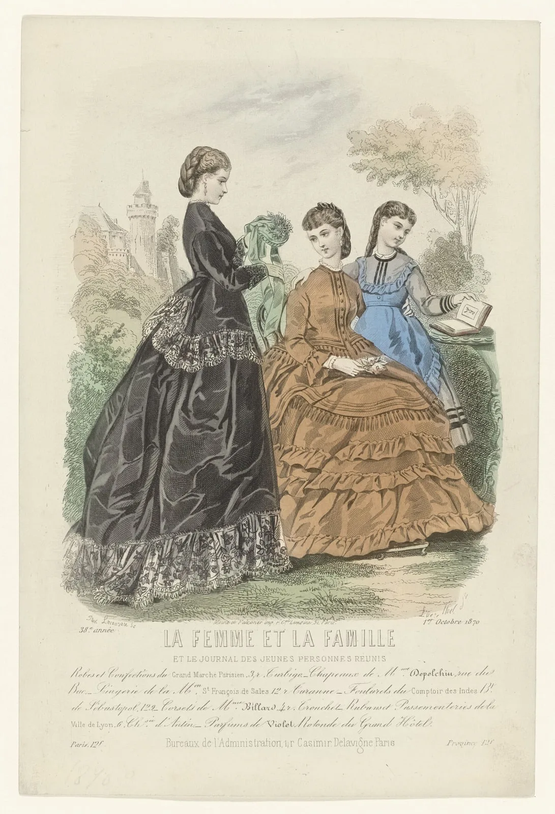La femme et la famille et le journal des jeunes personnes reunis, 1 octobre 1870, 38e année Robes et Confections (..), RP-P-OB-103.598