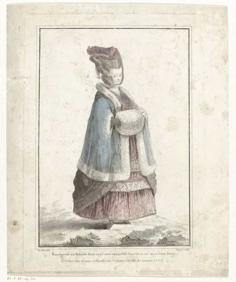 Gallerie des Modes et Costumes Français, 1778, L. 62 Bourgeoise en Robe de Satin.., BK-1967-114-A