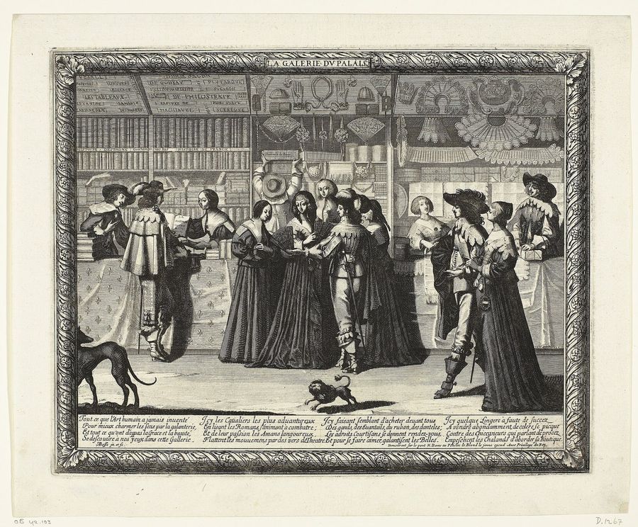 Galerie du Palais Drie winkels in de Galerie du Palais La Galerie du Palais (titel op object), RP-P-OB-42.103