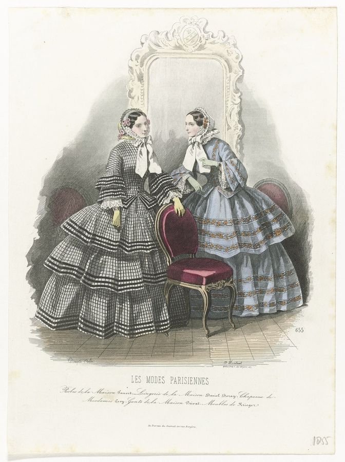 Les Modes Parisiennes, 1855, No. 655 Robes de la Maison, RP-P-2009-3386
