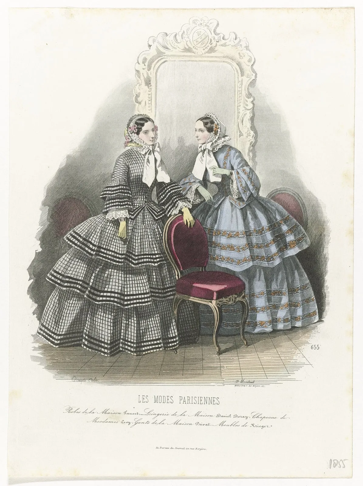 Les Modes Parisiennes, 1855, No. 655 Robes de la Maison, RP-P-2009-3386