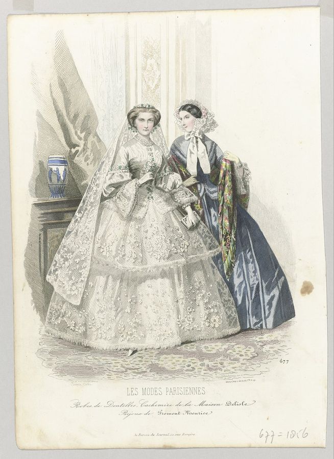 Les Modes Parisiennes, 1856, No. 677 Robes, de Dentelles, RP-P-2009-3405