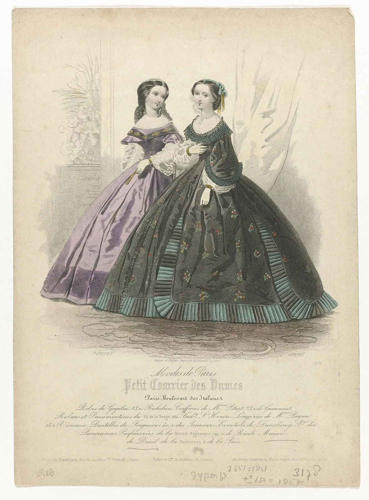Petit Courrier des Dames, 1857, No. 3178 Robes de Gagelin, RP-P-2009-3421