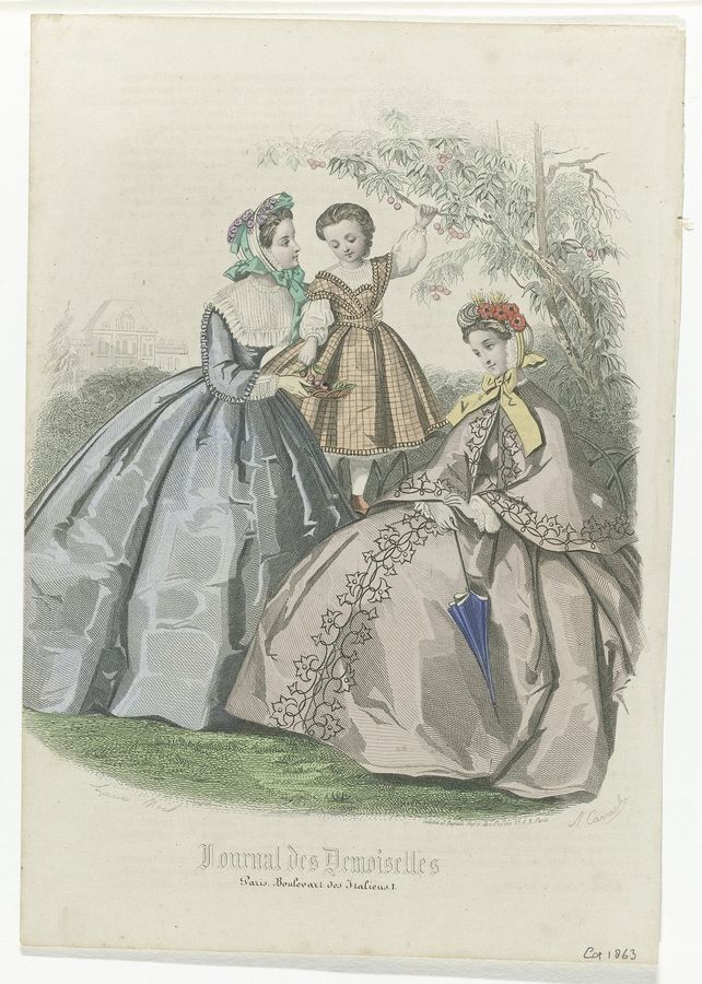 Journal des Demoiselles, ca. 1863 Paris Boulevard, RP-P-2009-3484