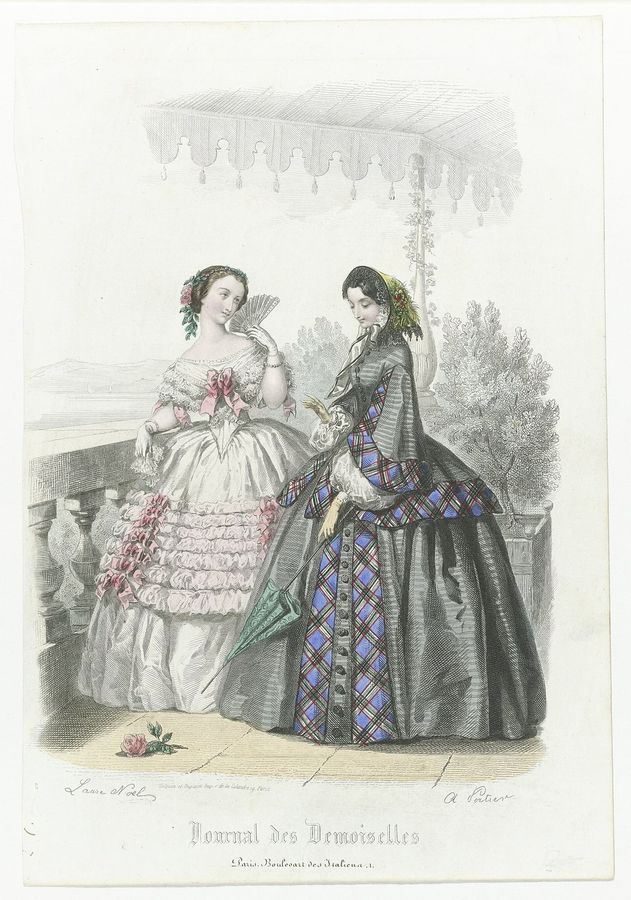 Journal des Demoiselles, ca. 1860 Paris. Boulevard, RP-P-2009-3462