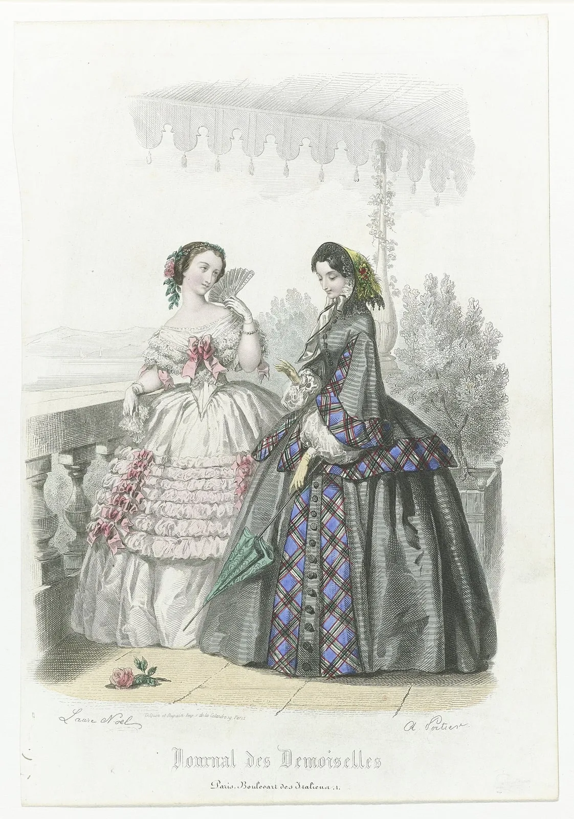 Journal des Demoiselles, ca. 1860 Paris. Boulevard, RP-P-2009-3462