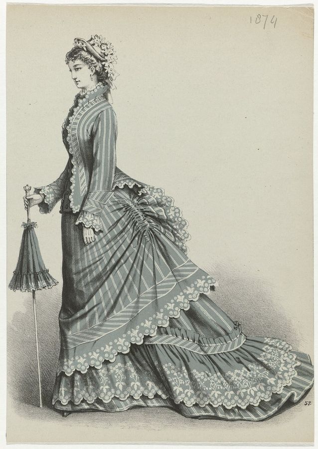 Dame met wandelstok, 1874, No. 57, RP-P-2009-3628