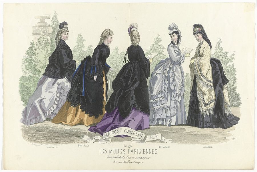 Een explosie van modetijdschriften Les Modes Parisiennes, 1871 Maison Gagelin.., RP-P-2009-3585