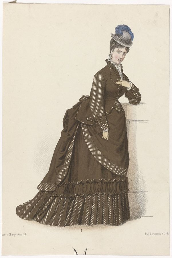Dame in bruine japon, ca. 1875, No. 1, RP-P-2009-3639