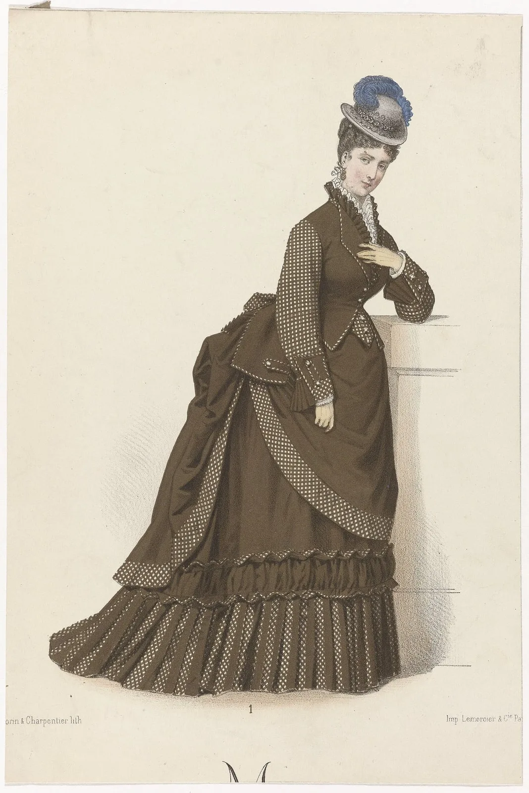 Dame in bruine japon, ca. 1875, No. 1, RP-P-2009-3639