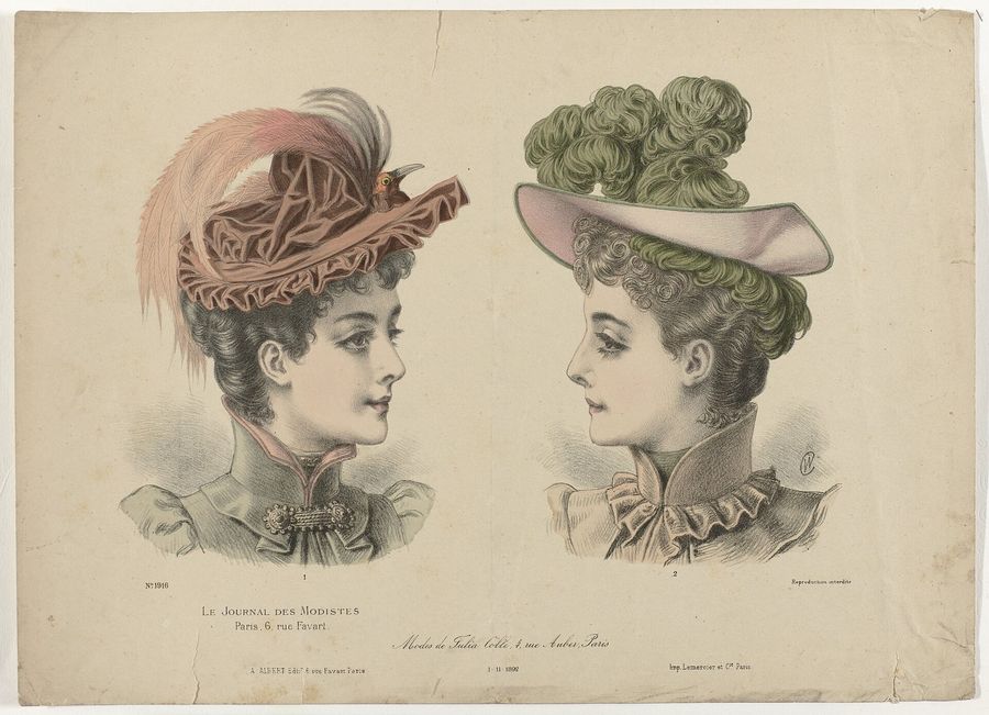 Le Journal des Modistes, 1-11-1892, No. 1916 Modes de Julia Coll, RP-P-2009-3750